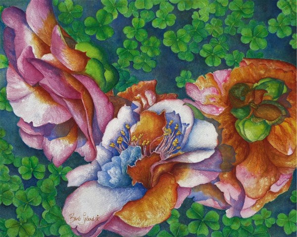 Shamrocks & Camellias print