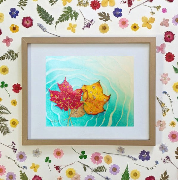 Two Leaves' Heart Dance print