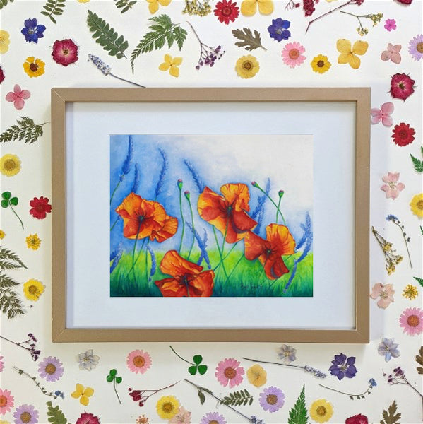 Poppies & Lavender print