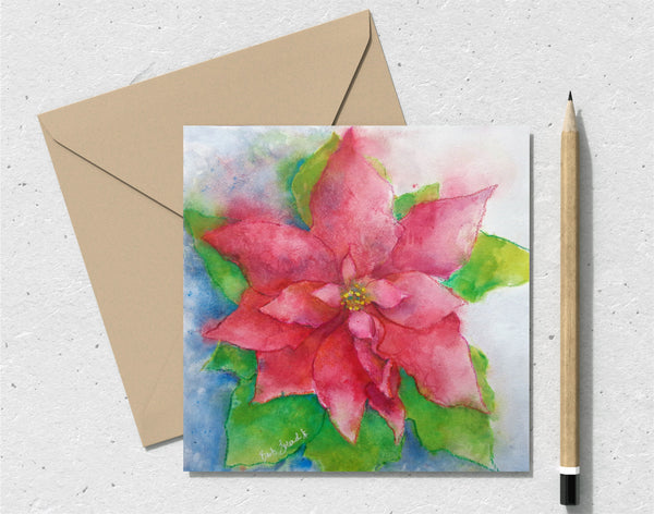 Poinsettia note cards